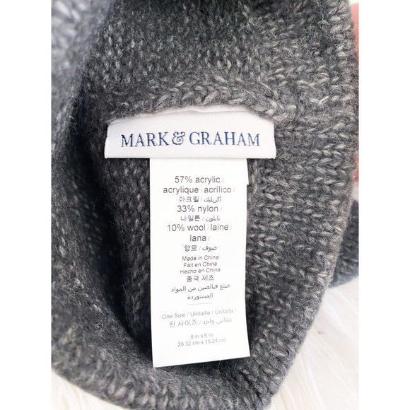 Mark & Graham Knit Ear Beanie Winter Hat Gray Baby One Size NEW - Picture 3 of 3